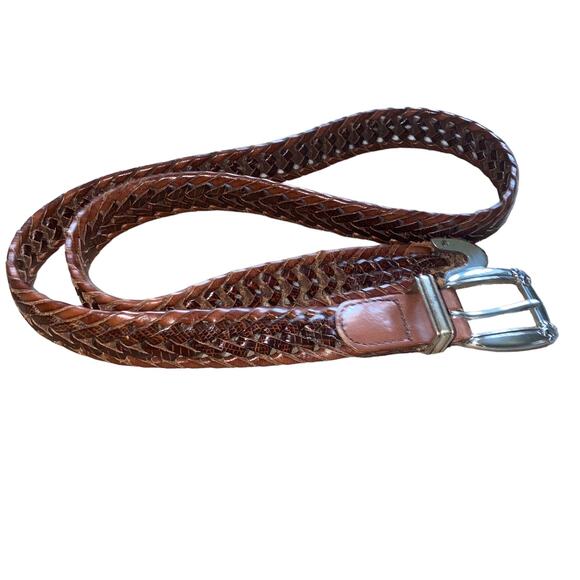 Fossil Genuine Leather Rope Belt Brown with silver hardware size large BT4485COG - Picture 8 of 9